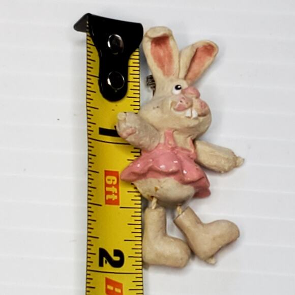 Vtg Resin Articulated Easter Bunny Pin Cute 1.25" Unsigned - Picture 3 of 3